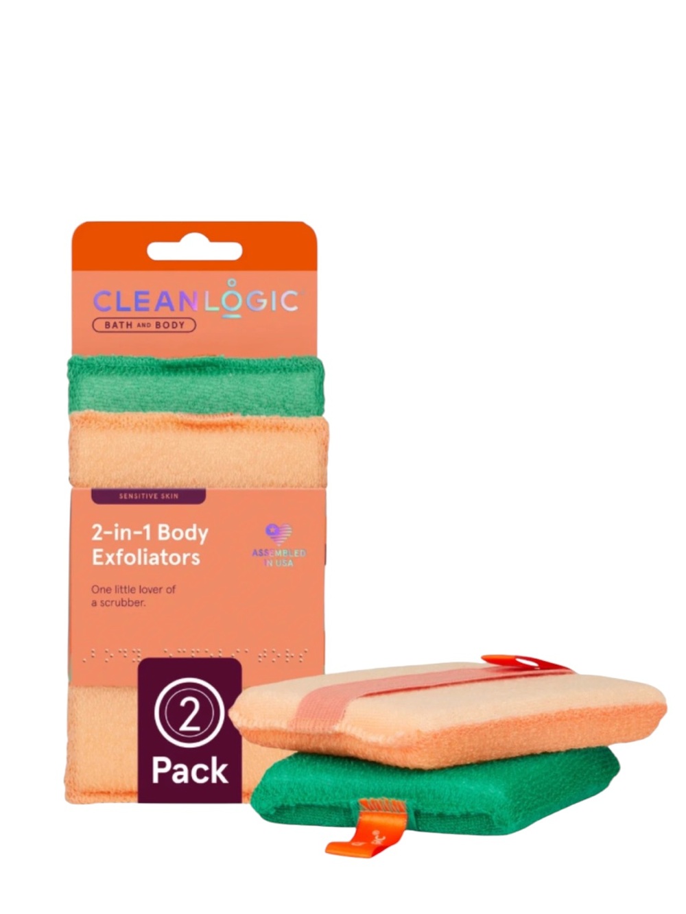 Cleanlogic 2-in-1 Body Exfoliators NWT